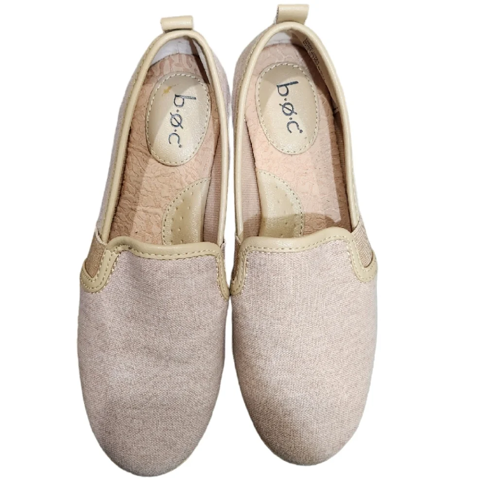 ❤️2/$18 b.o.c Aurora Women Espadrille Flats Tan Slip-On Loafer 6